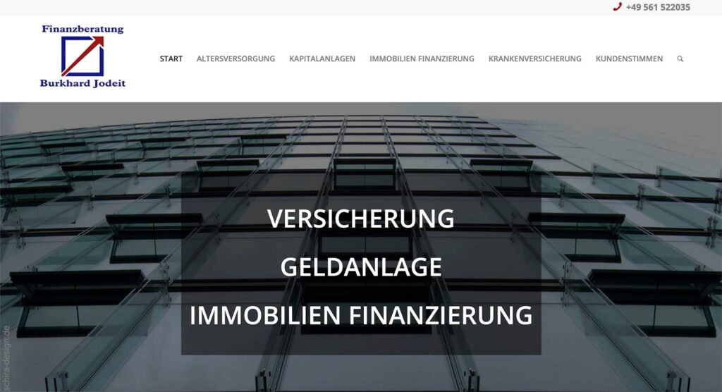 Wordpress Webdesign Kassel: Homepage von Finanzberater Burkhard Jodeit, erstellt von Schira-Design